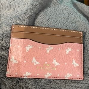 Coach butterfly pink card case